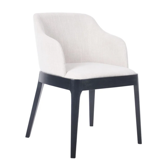 April Black Dining Chair - Natural Linen