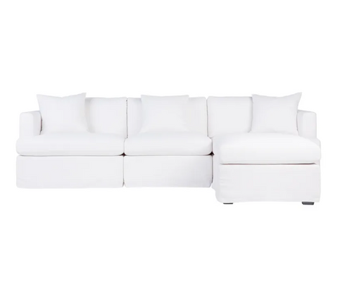 Lincoln Slip Cover Modular Sofa - White Linen Option 6