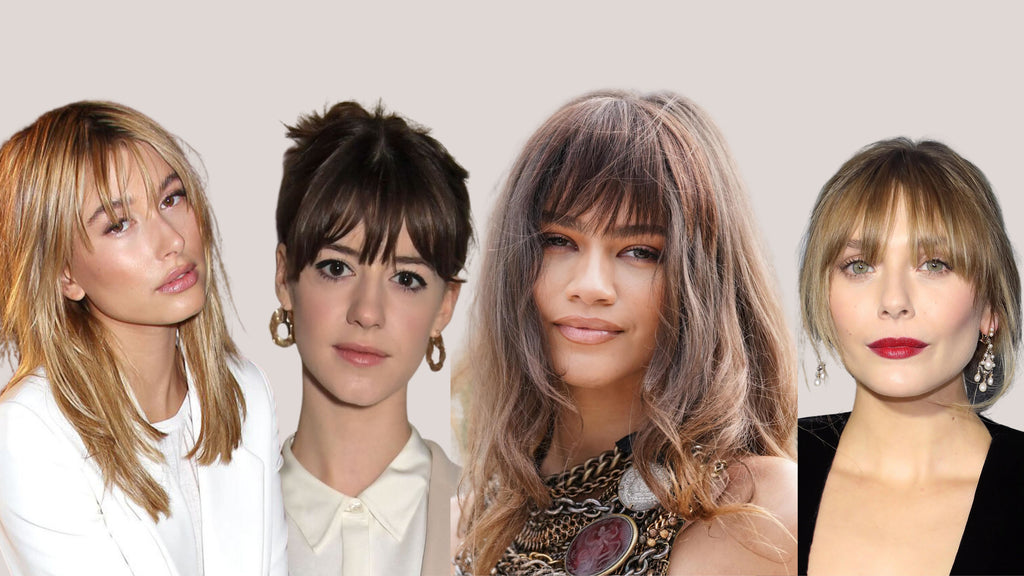 Hailey Bieber, Daisy Edgar Jones, Zendaya and Elizabeth Olsen with bangs