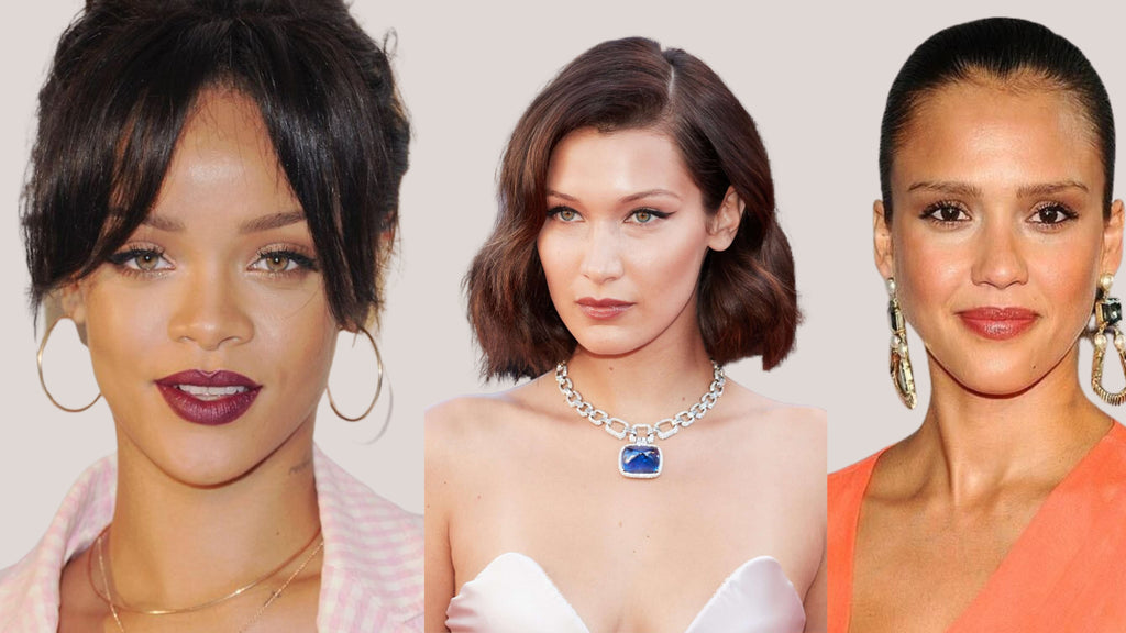 Image of Rihanna, Bella Hadid and Jessica Alba with Oval Face Shapes