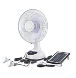 Solar Electric Rechargeable Fan with 2 Bulb