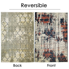 Reversible Hand Made Very Soft Chenille Yarn Antique Distressed Boho Area Rug 5'3'' x 7'3'' - 5X8 Area