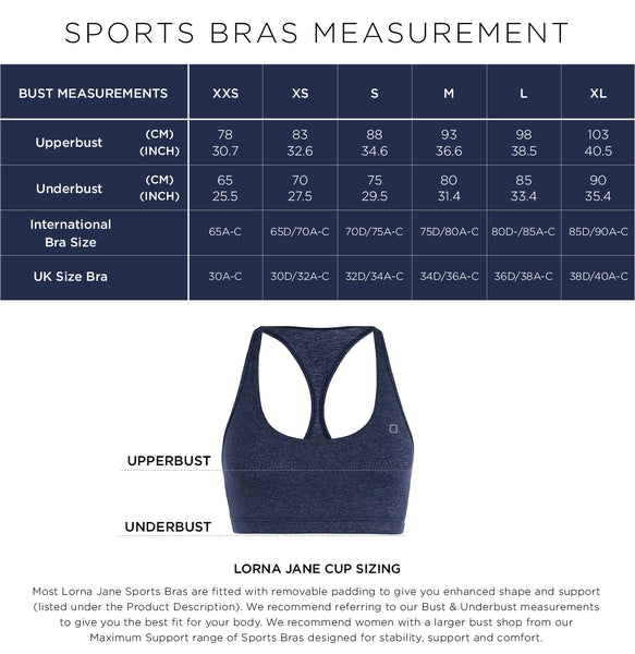Lorna Sports Bra Size Chart
