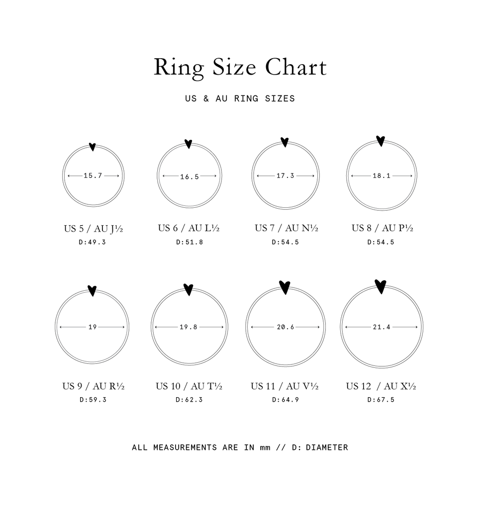 Ring Size Chart Loveoverland
