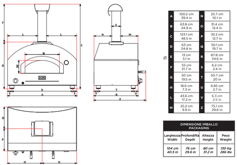 Alfa Stone Oven Specs - Medium