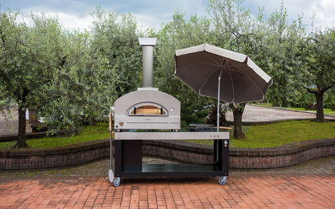 The ALFA STONE OVEN - Gas Fired Outdoor Pizza Oven can cook 4 pizzas at a time.