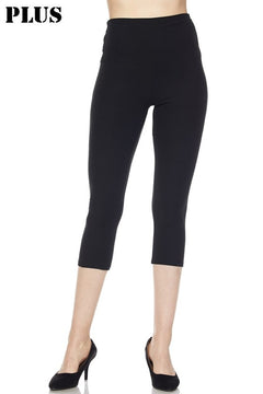 Capri Leggings with 5 Inch Waistband - Curvy Girl