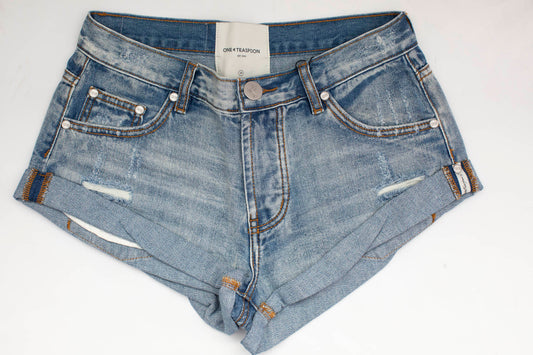 Cobaine Bandits Low Waist Denim Shorts - One Teaspoon – My Tribe Boutique