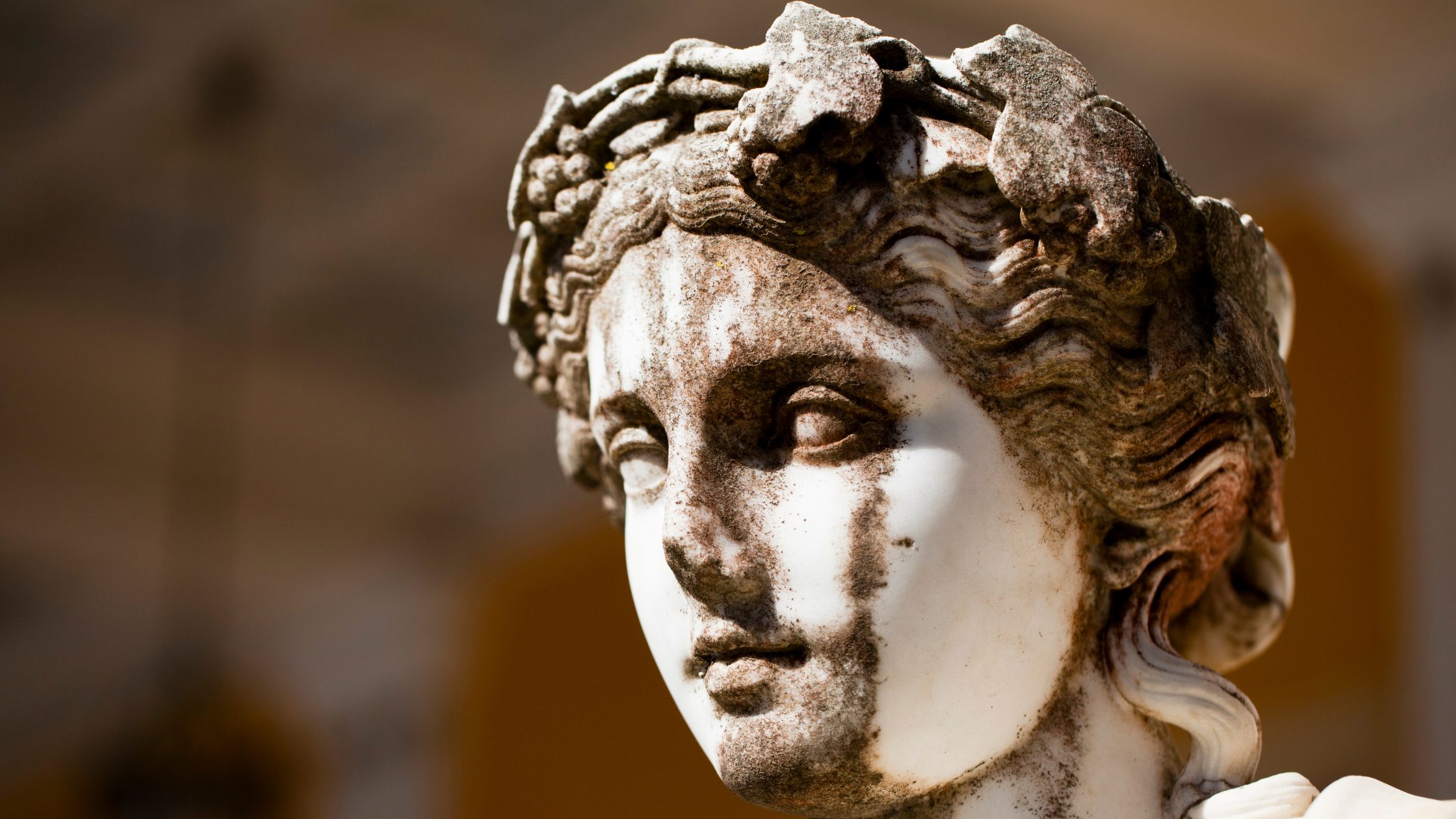ancient greek statue of a woman from the island of corfu