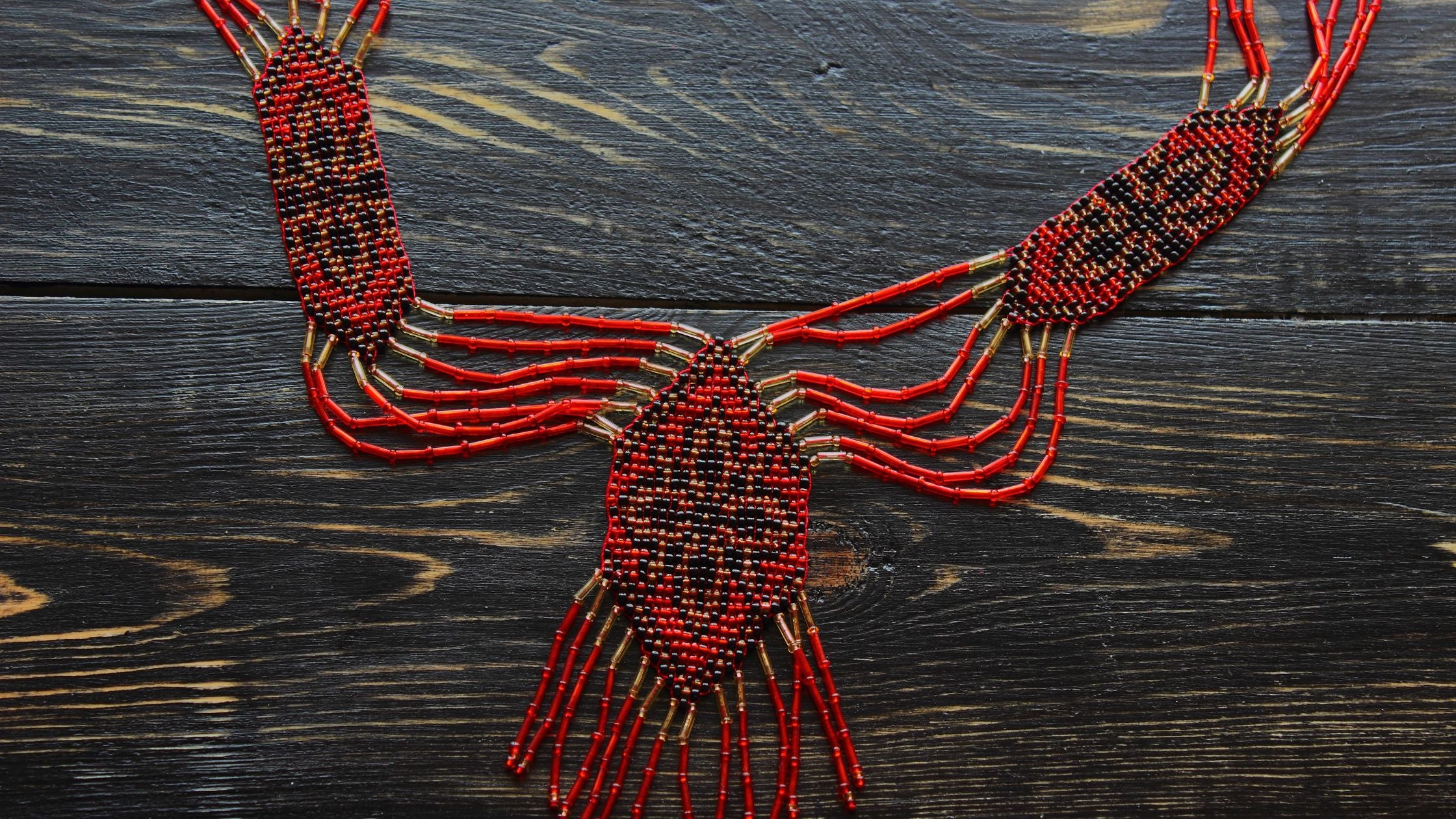 Ukrainian seed bead necklace gerdani