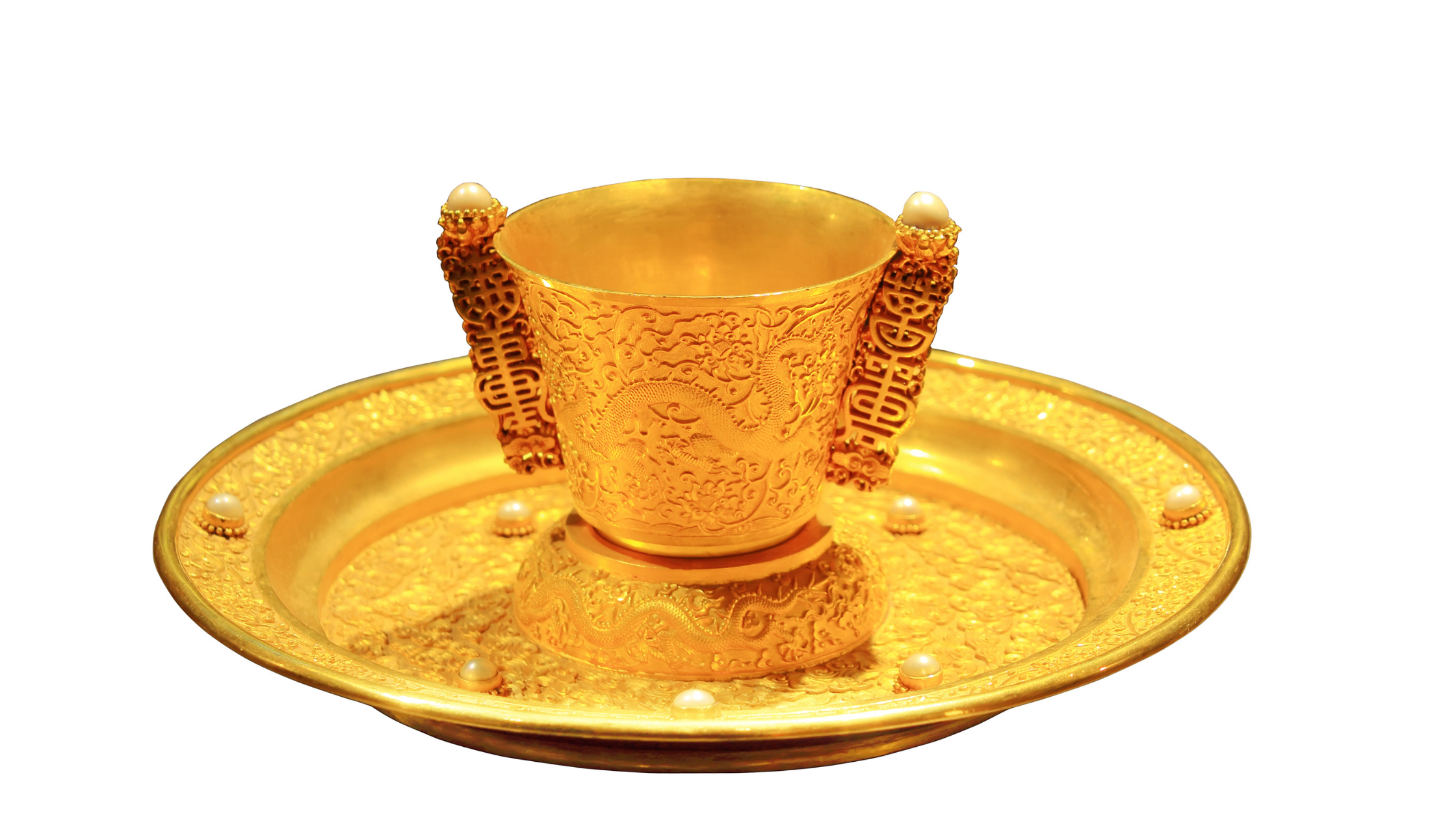 Chinese emperor's gold teacup