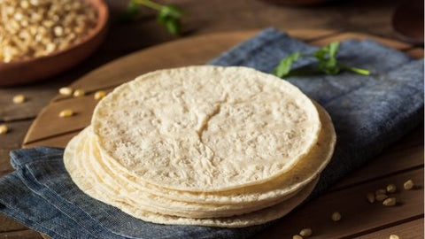 A plate of corn tortillas