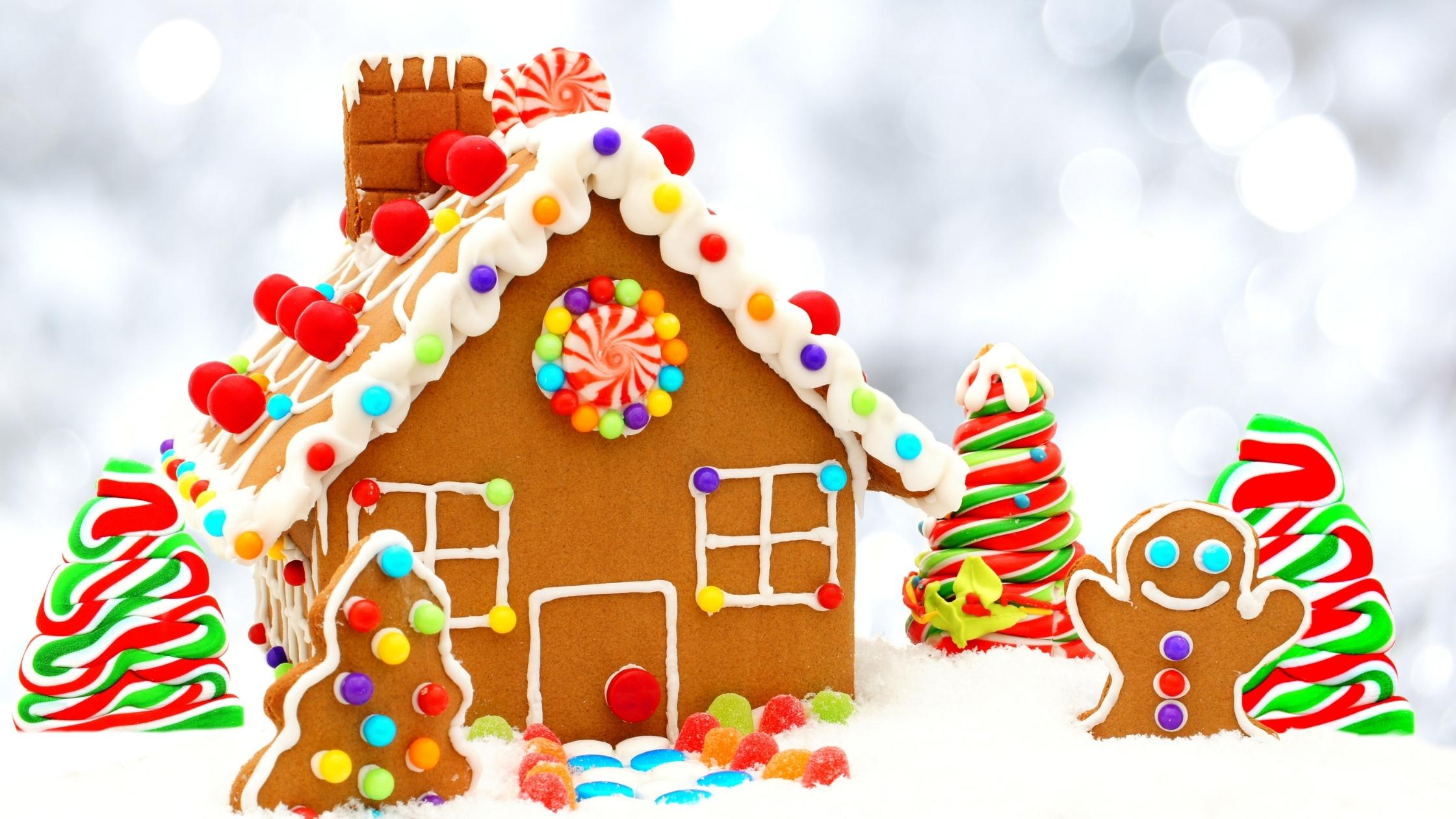 decorated gingerbread house