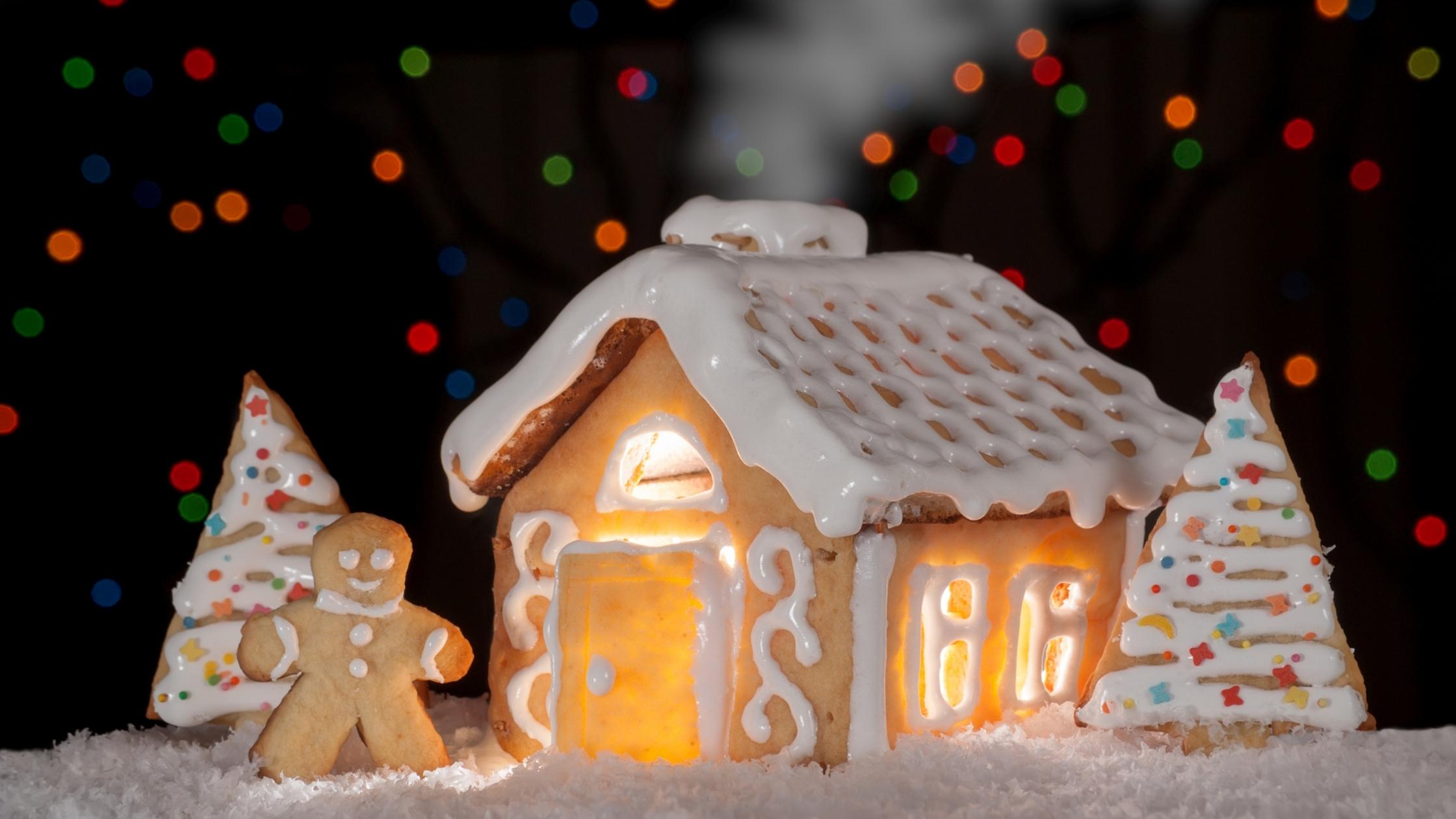 gingerbread house with light