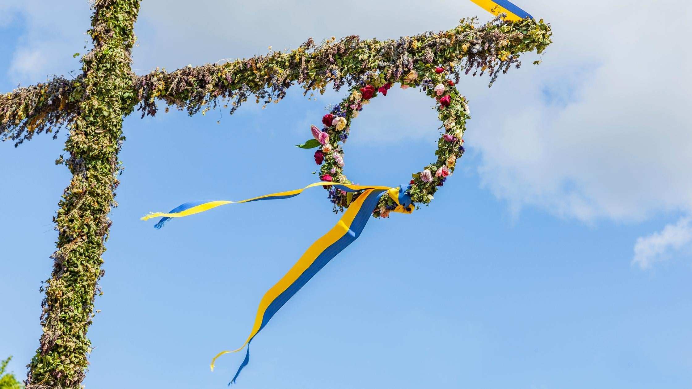 close up of midsummer pole sweden