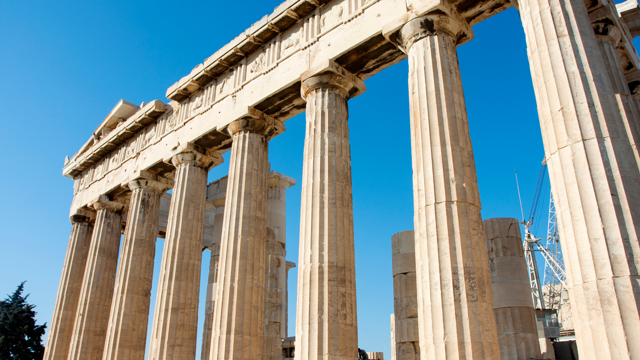 upview of parthenon columns