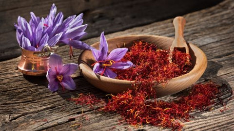 crocus blossom and saffron threads