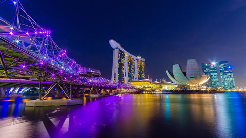 night view of modern singapore