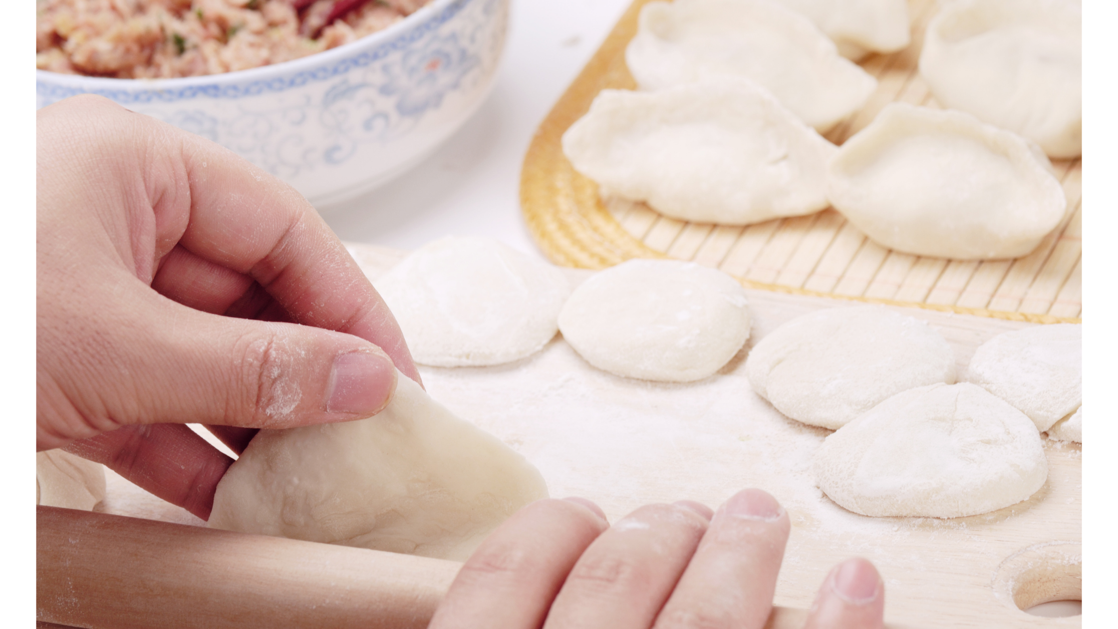 making Chinese dumplings