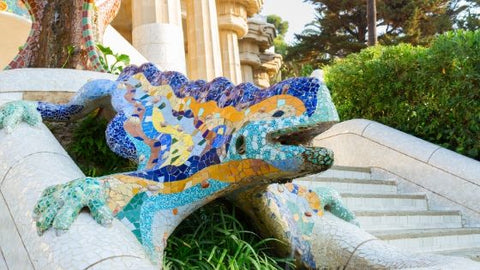 Trencadis dragon at Park Guëll, Barcelona, by Gaudì