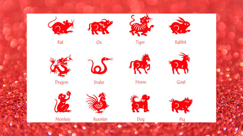 Chinese zodiac with 12 animals