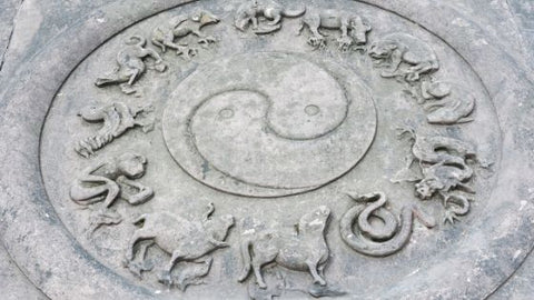 stone carving of Chinese Zodiac animals