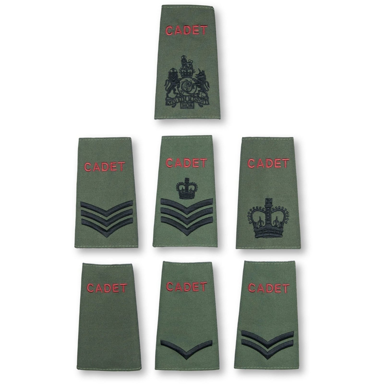Cadet Olive Rank Slides | Cadet Kit Shop | Embroidered Badges