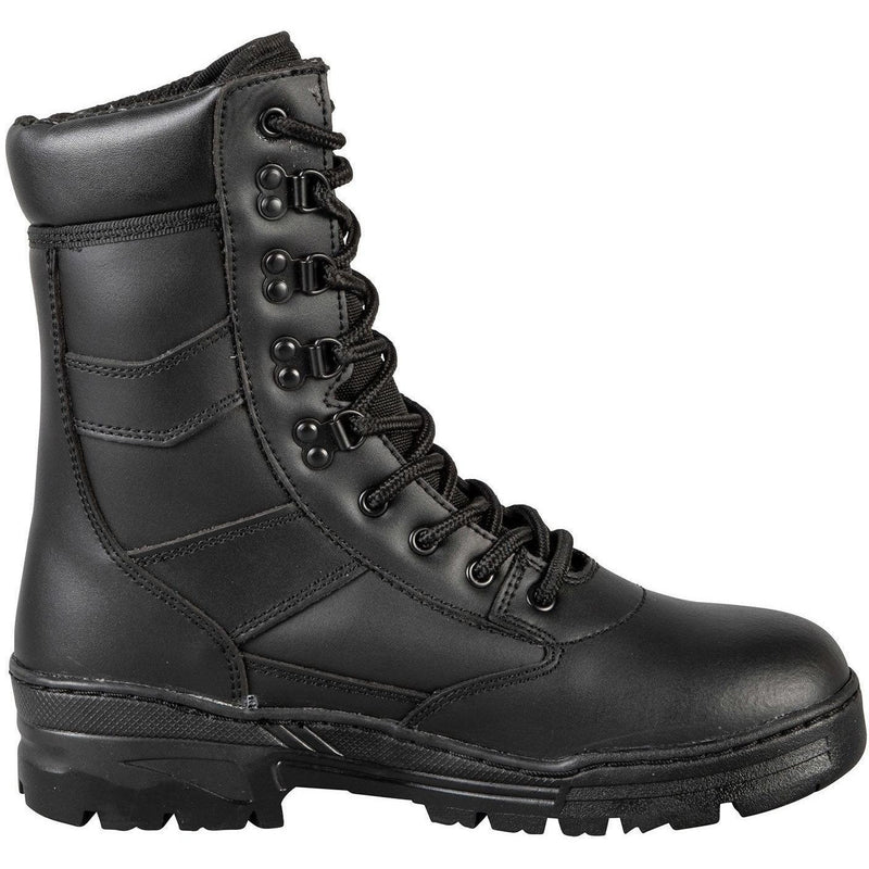 Black Full Leather Patrol Boots | Web 