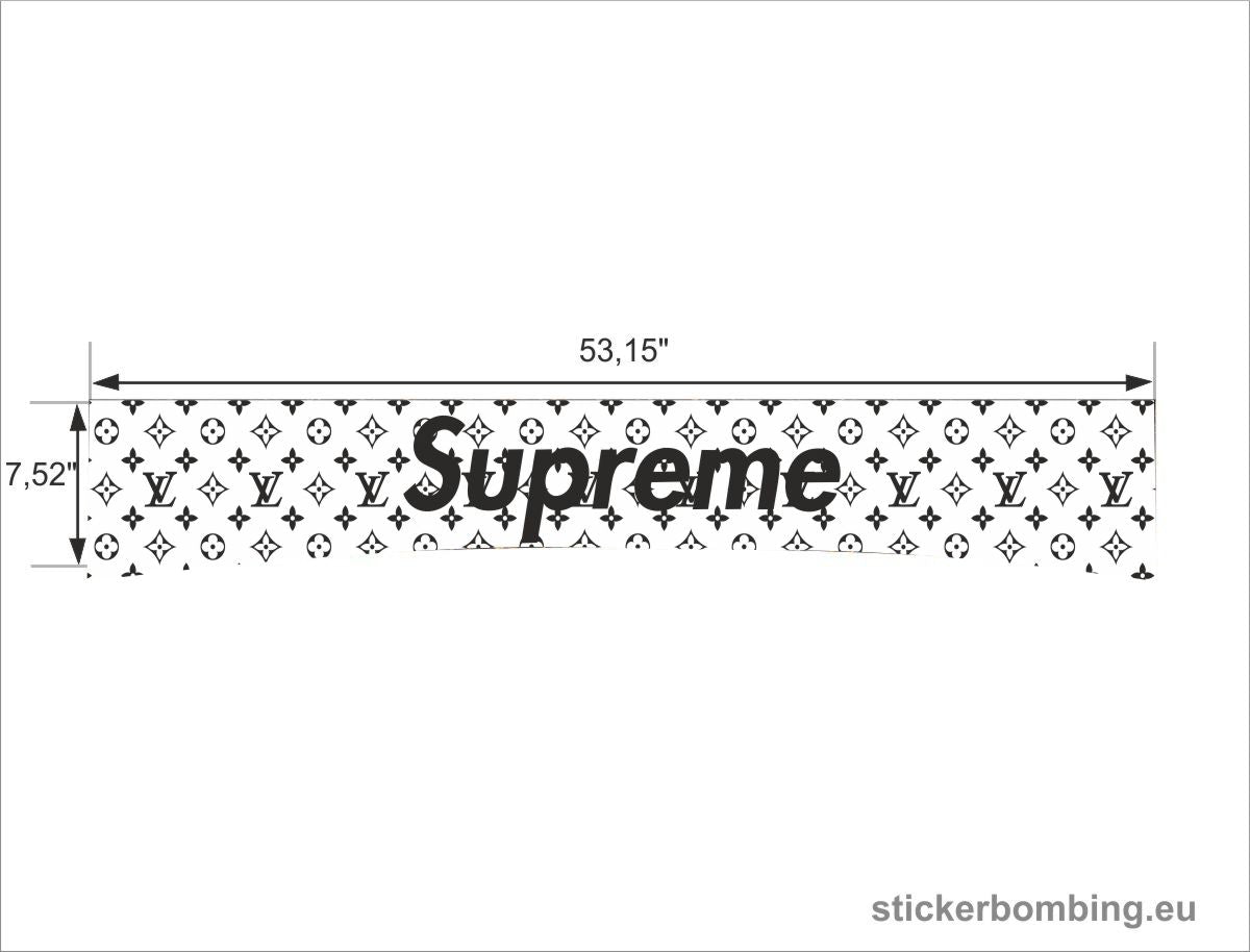 Universal Windshield Banner Decal Supreme X Louis Vuitton &quot;White Editi – www.bagssaleusa.com