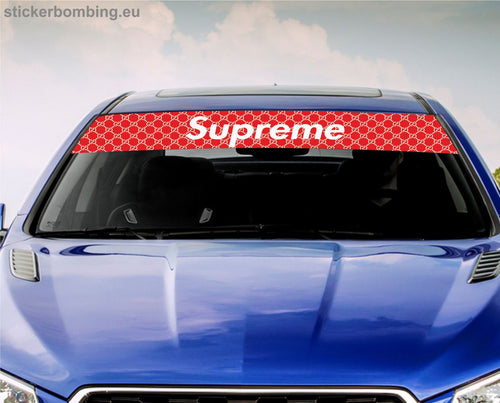 Car front windshield sticker tide brand Supreme front and rear gear  universal car sticker personality trend glass decal