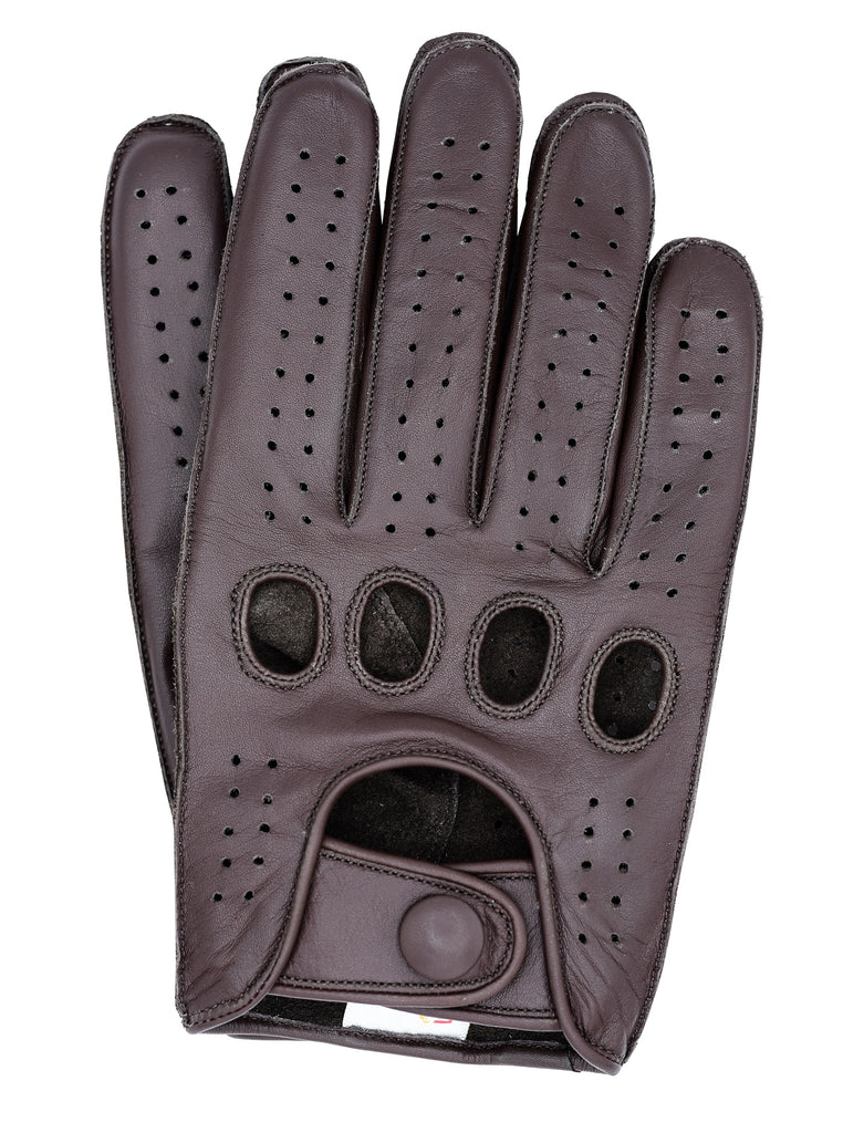 brown leather driving gloves