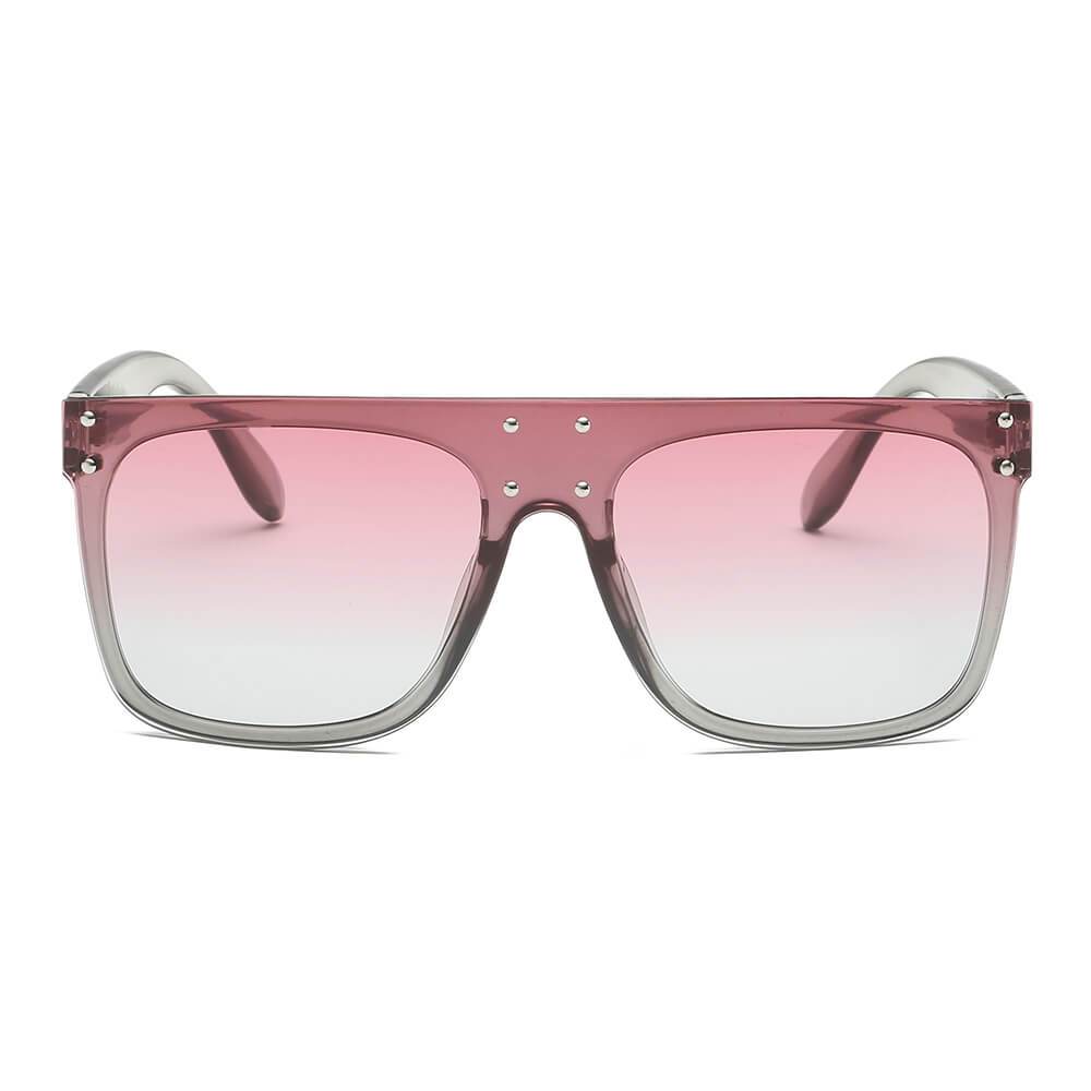 Cramilo Eyewear AKRON S2060 - Flat Top Oversize Mirrored Square Sungla ...
