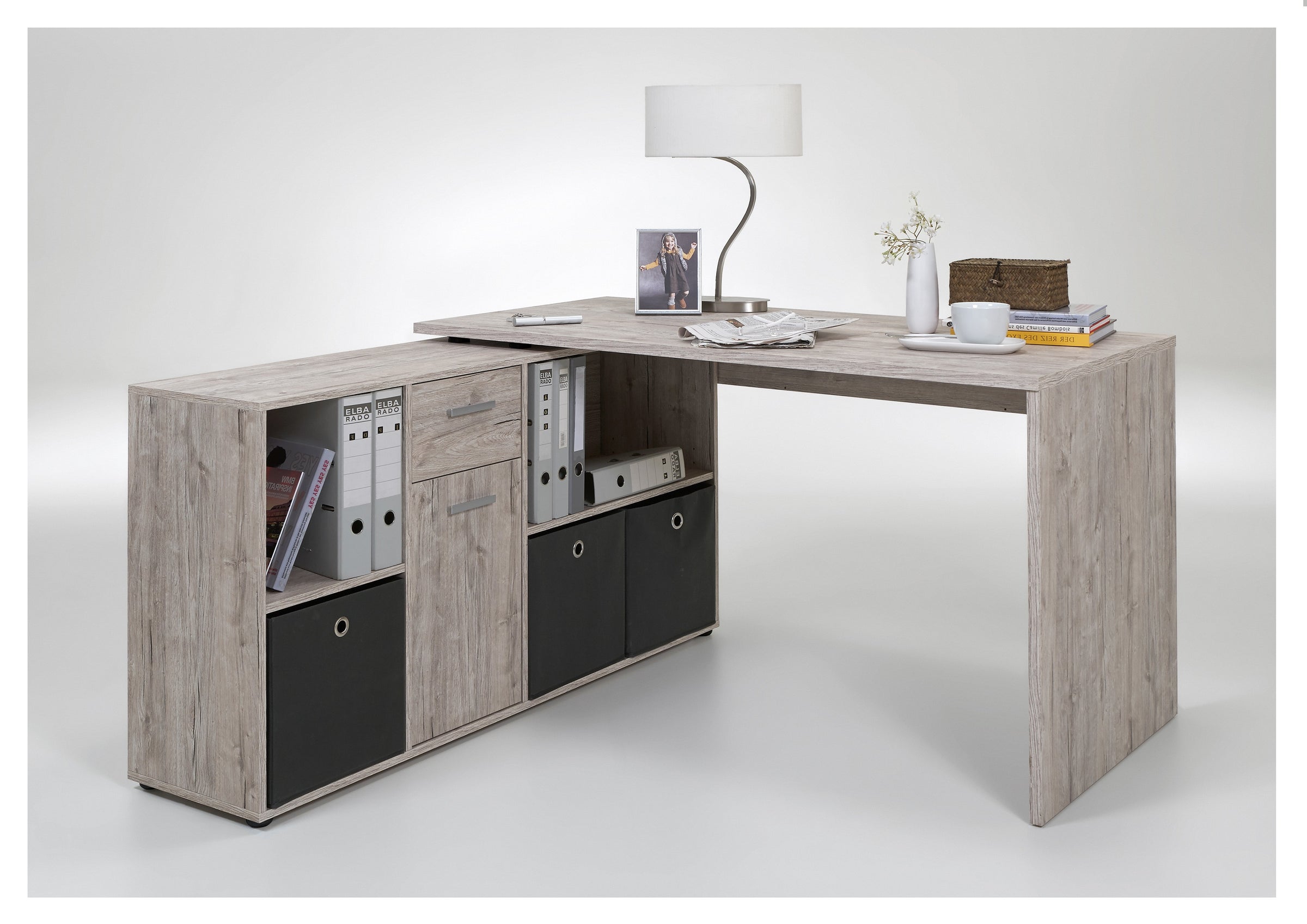 Large Sand Oak Corner Desk Home Office Computer Desk Furniture For The Home