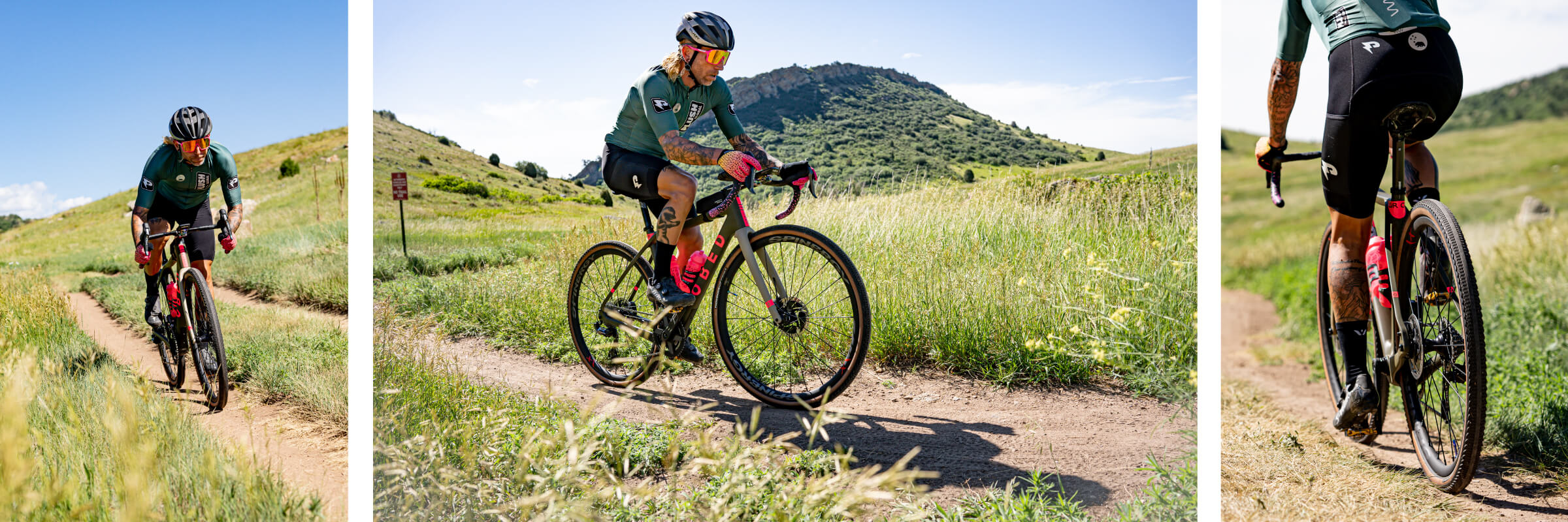 James Walsh riding an Obed GVR on a gravel road