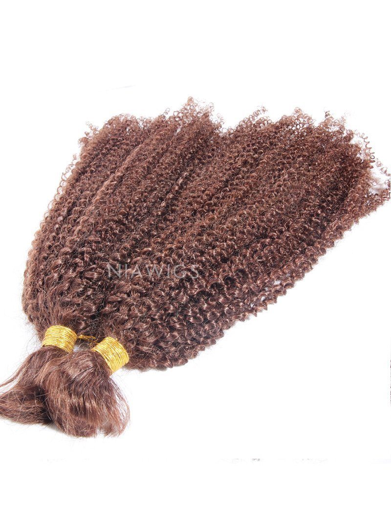 Bulk Human Hair For Braiding 33 Dark Auburn Kinky Curly Brazilian Hai Niawigs