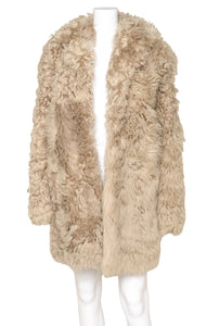 saint laurent sheepskin fur coat