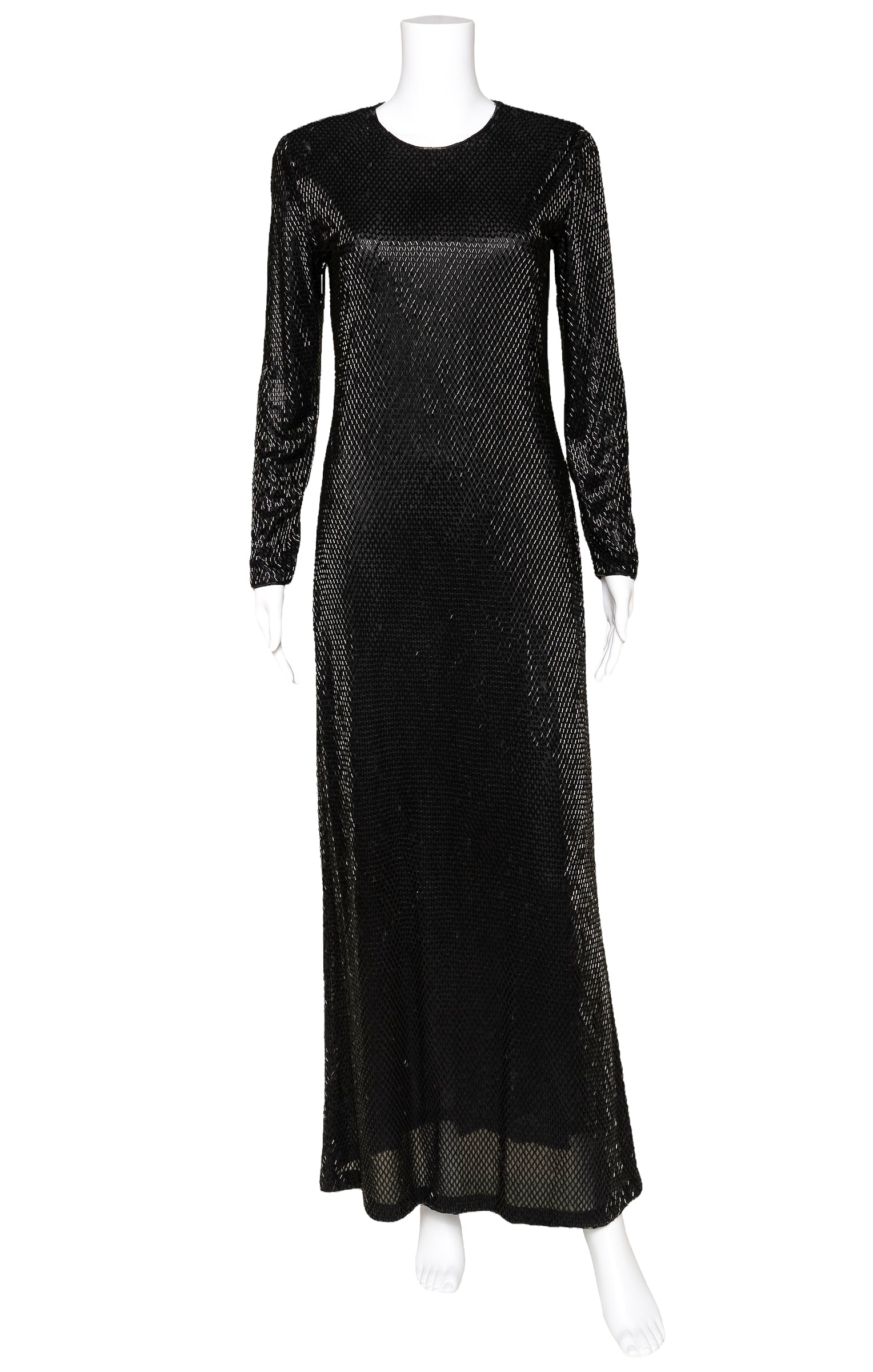 Hoogte Ontslag titel VINTAGE CALVIN KLEIN COLLECTION Full Length Black Beaded Dress Size: L –  Kardashian Kloset