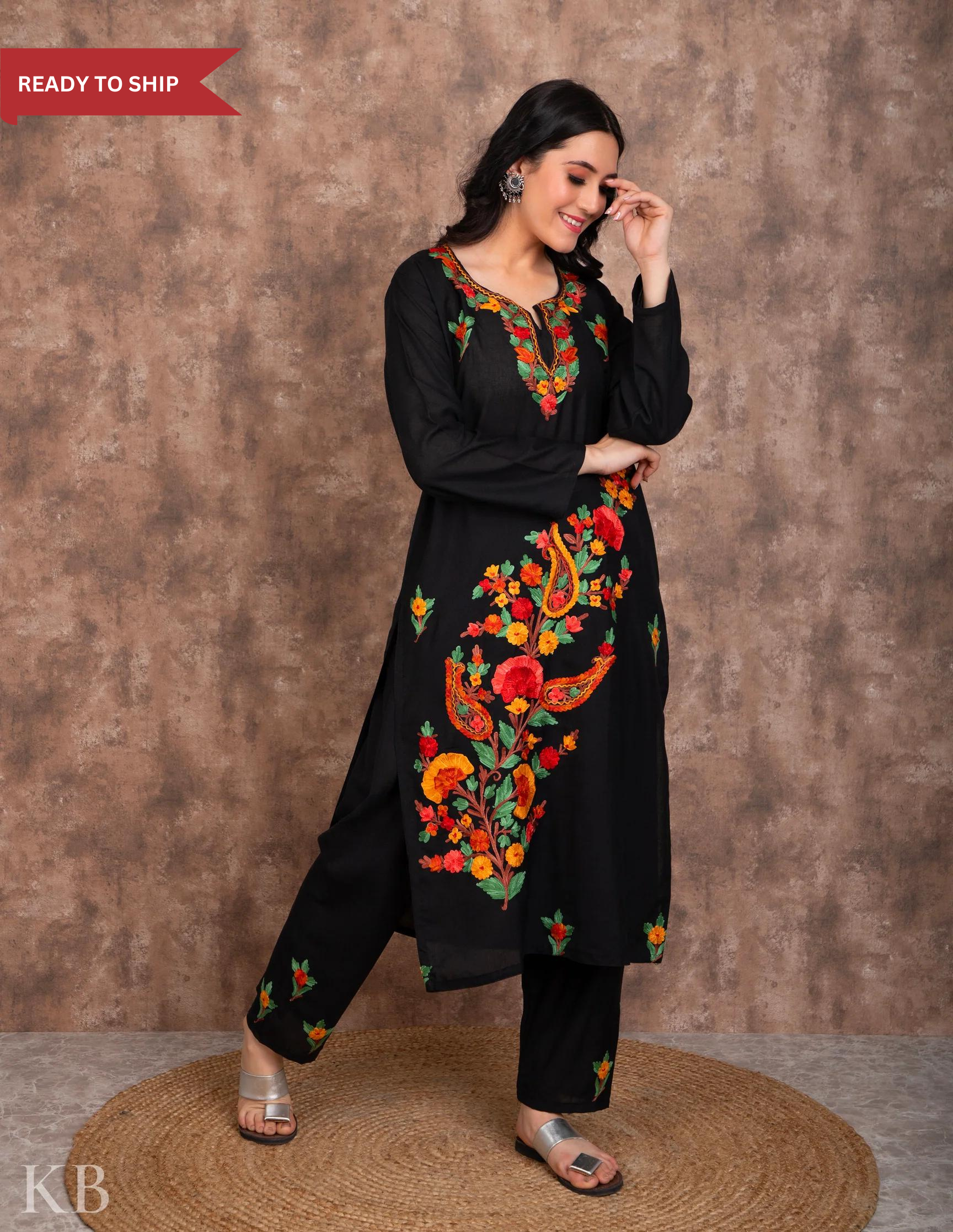 Stunning Green Kashmiri Aari Work Georgette Suit Set – Luxurion World