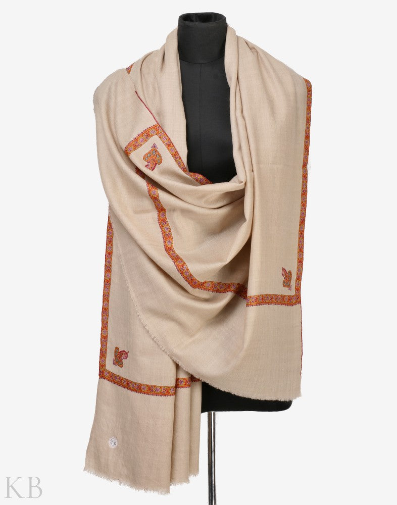 Floral Hashi GI Cashmere Shawl | KashmirBox.com