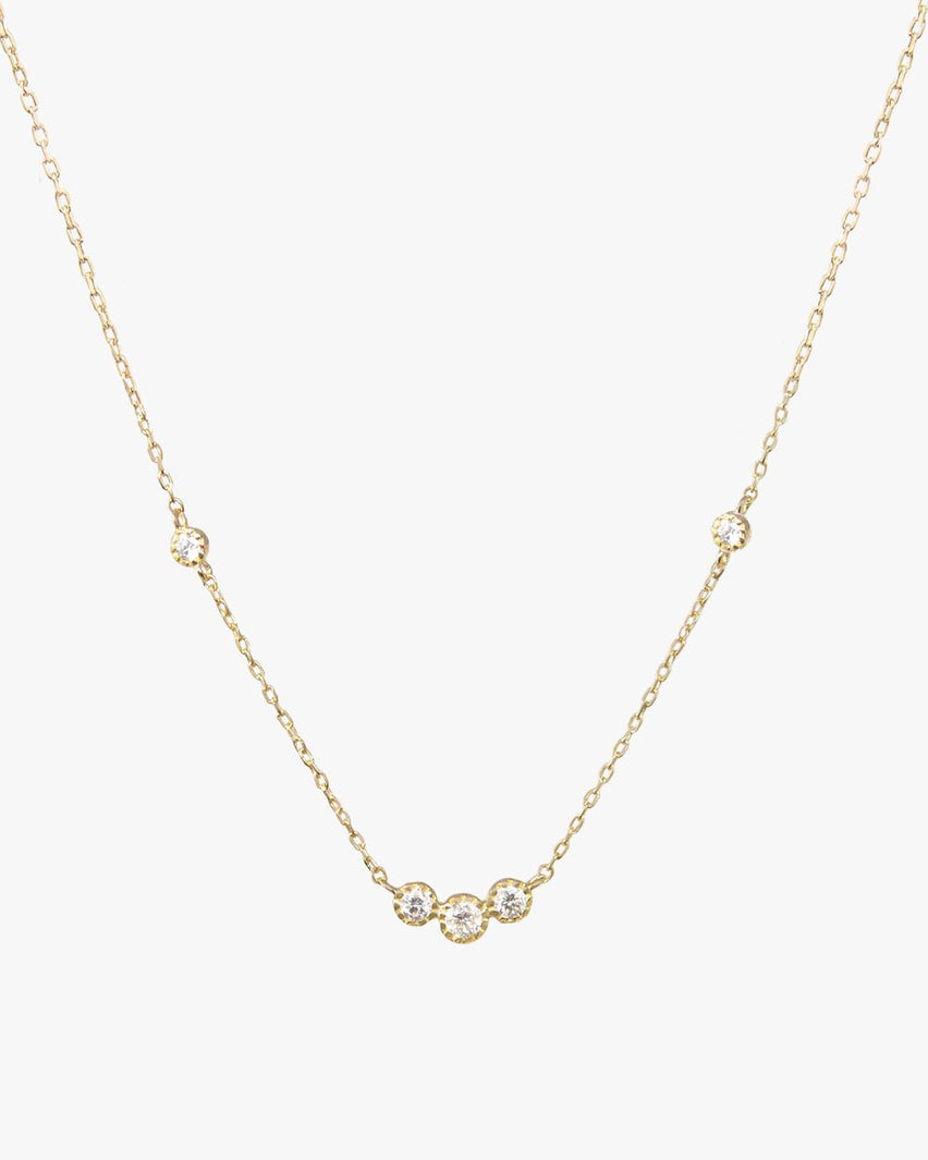 ANGELES BEZEL DIAMOND TRIO NECKLACE - Shop Cupcakes and Cashmere