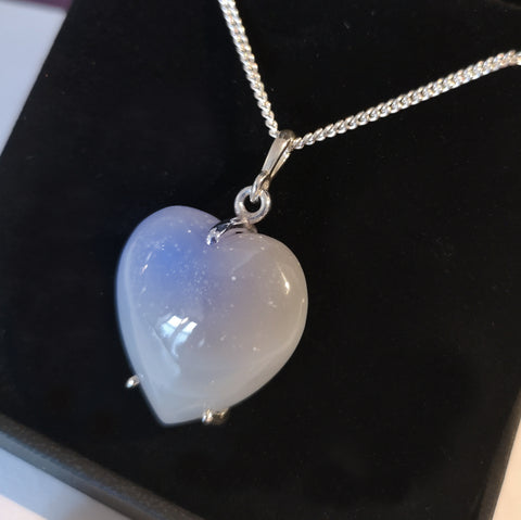finished gemstone heart pendant
