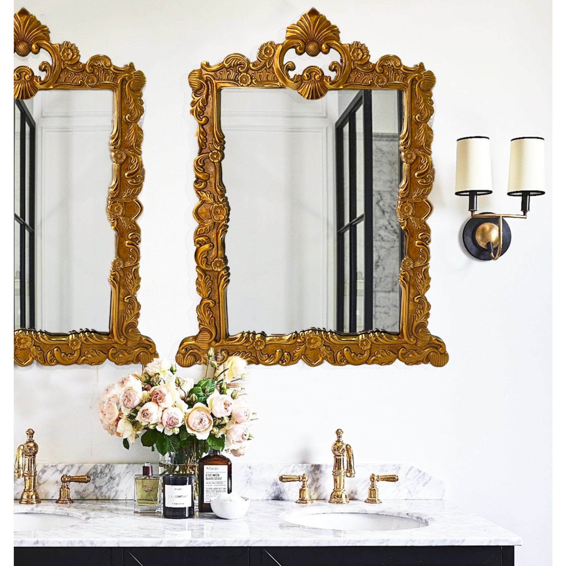 Elegant Bird Vanity Mirror - Luxe Vintage Design - Crystal-Clear