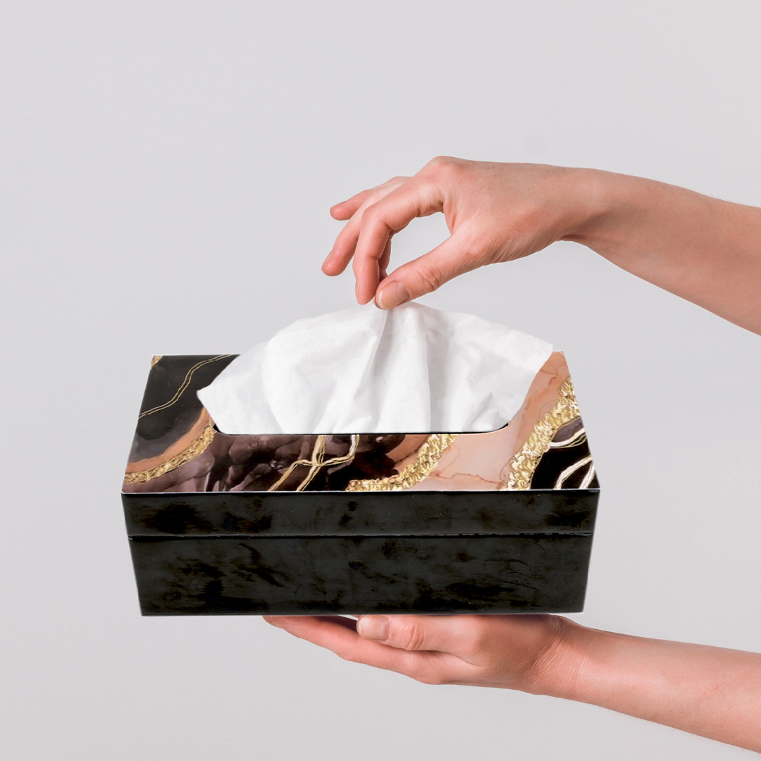 Abstract Tissue box - Rose Gold