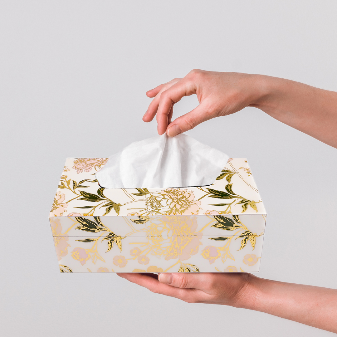 Chinese Bird Floral Tissue Box Cover - The Silver Oyster
