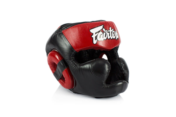 Fairtex HG10 Headgear Head Guard Super Sparring - Black & White