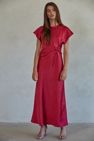 Satin Berry Maxi Dress - just lagom
