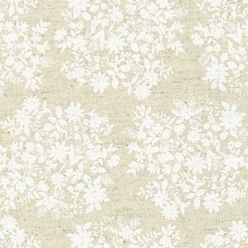Natural Color Vintage Floral Flax Fabric by Robert Kaufman - modeS4u
