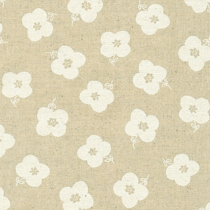 Natural Color Vintage Floral Flax Fabric by Robert Kaufman - modeS4u