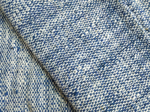Cross Dyed (Blue & White) Khaddar Khadi Cotton Fabric by Cotton Rack