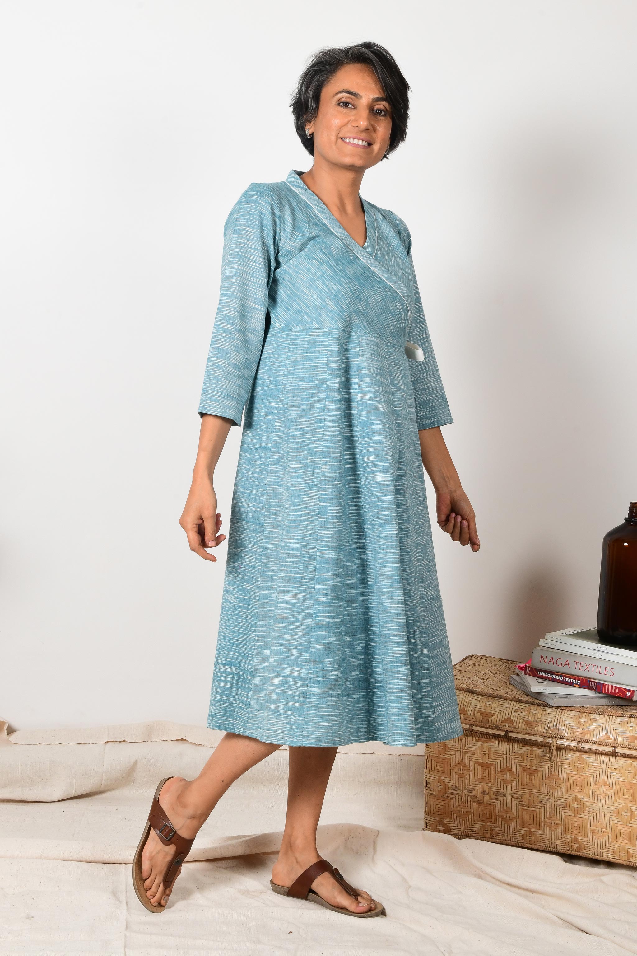 women's cotton wrap dress